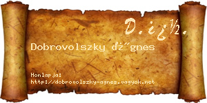 Dobrovolszky Ágnes névjegykártya