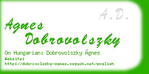 agnes dobrovolszky business card
