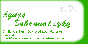 agnes dobrovolszky business card